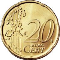 (2003) Монета Ирландия 2003 год 20 центов  1. Старая карта ЕС Северное золото  UNC