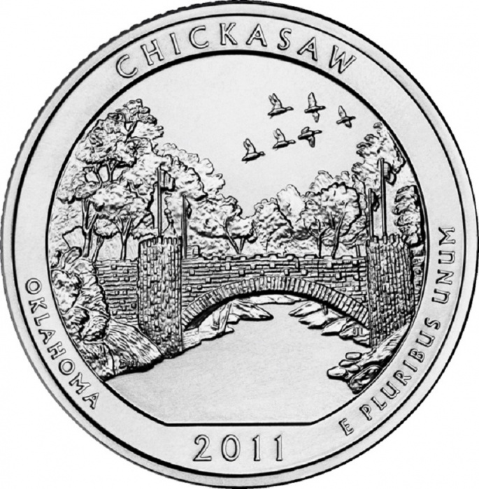 (010p) Монета США 2011 год 25 центов &quot;Чикасо&quot;  Медь-Никель  UNC