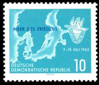 (1962-031) Марка Германия (ГДР) "Карта"    Неделя Балтики III Θ