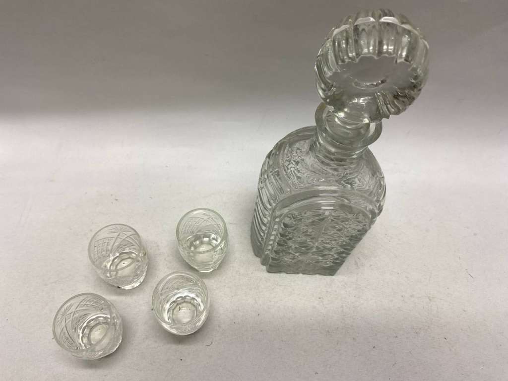 Графин + 4 стопки, хрусталь СССР