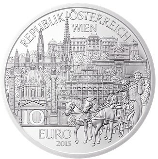 (028, Ag) Монета Австрия 2015 год 10 евро &quot;Собор святого Стефана&quot;  Серебро Ag 925  Буклет