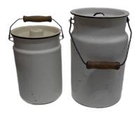Бидоны эмлированные, 2 шт, объем - 3л.\ 6л., СССР (сост. на фото)