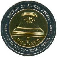 (,) Монета Австралия 2002 год 5 долларов   Биметалл  UNC