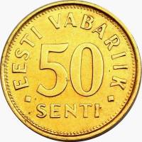 (2006) Монета Эстония 2006 год 50 центов   Латунь  XF
