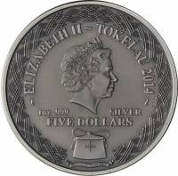 () Монета Токелау 2014 год 5 доллара ""  Биметалл (Серебро - Ниобиум)  UNC