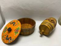 Бочонок и кашпо/кадка с крышкой дерево СССР