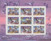 1993-038-40 Лист 9м 3х3 Россия 90 100 250 руб  Утки III O