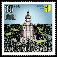 (1990-018) Марка Германия (ГДР) "Церковь Св. Николая"    Мы-народ III Θ