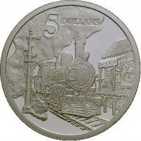 (,) Монета Австралия 1997 год 5 долларов   Биметалл (Серебро - Ниобиум)  UNC