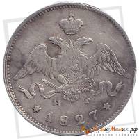 (1827, СПБ НГ) Монета Россия-Финдяндия 1827 год 25 копеек   Серебро Ag 868  XF