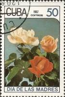 (1987-026) Марка Куба "Розы цветные"    Цветы III Θ