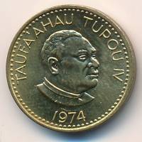 () Монета Тонга 1974 год 1  ""   Латунь  UNC