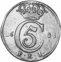 (№1681km148.1) Монета Норвегия 1681 год 4 Mark