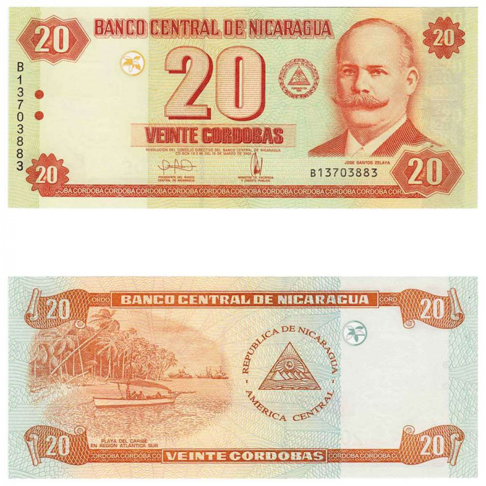 (2006) Банкнота Никарагуа 2006 год 20 кордоба &quot;Хосе Сантос Селая Лопес&quot;   UNC