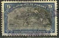 (№1942-317) Марка Панама 1942 год "Бальбоа завладения Тихого океана", Гашеная