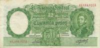 (№1942P-266b.4) Банкнота Аргентина 1942 год "50 Pesos"