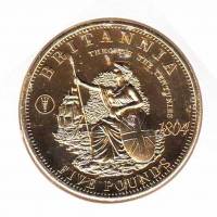 (2010) Монета Тристан да Кунья 2010 год 5 фунтов "Британия через столетия 1804"  Позолота Медно-нике