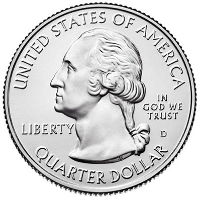 044d Монета США 2018 год 25 центов Кумберленд  Медь-Никель  UNC