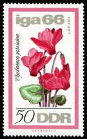 (1966-040) Марка Германия (ГДР) "Цикламен персидский"    Выставка цветов III O