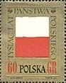 (1966-039) Марка Польша "Флаг Польши (60гр)" , III Θ