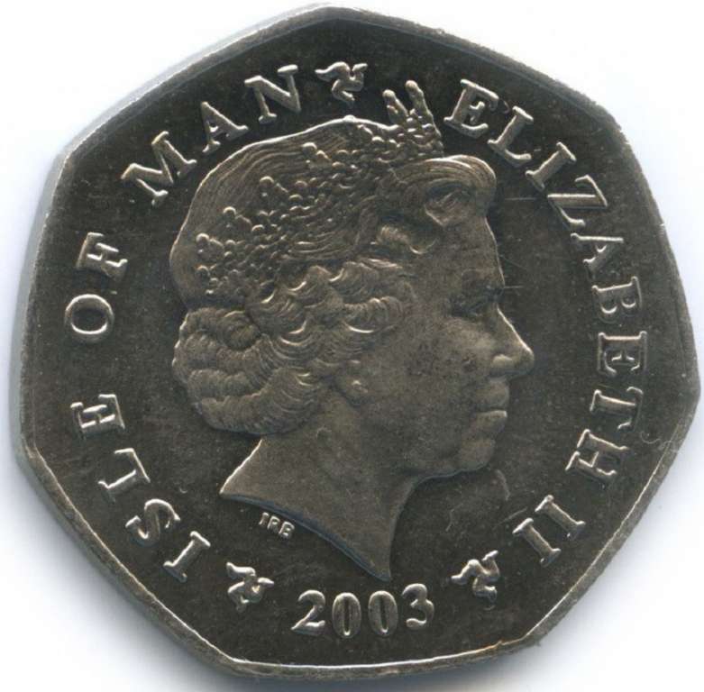 (2003) Монета Остров Мэн 2003 год 50 пенсов &quot;Христианство&quot;  Медно-никель, покрытый серебром  XF