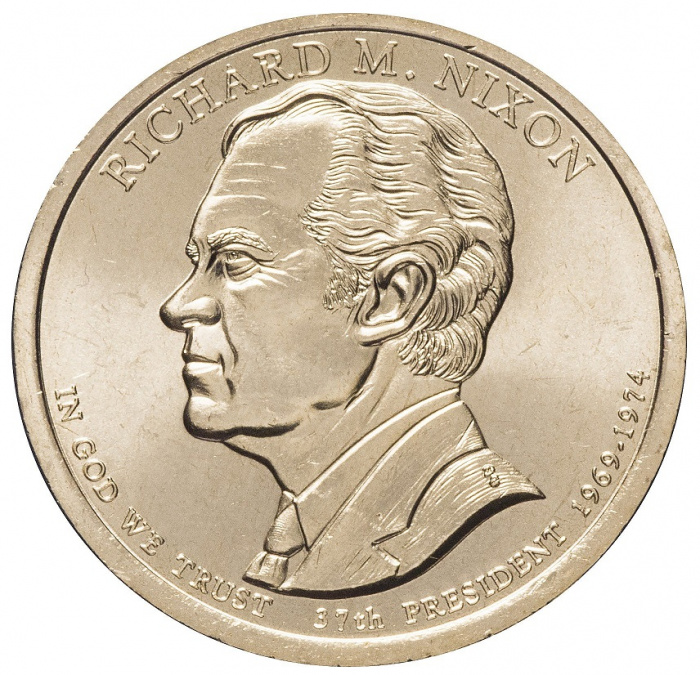 (37p) Монета США 2016 год 1 доллар &quot;Ричард Милхауз Никсон&quot; 2016 год Латунь  UNC