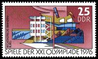 (1976-024) Марка Германия (ГДР) "Гребная регата"    Летние ОИ 1976, Монреаль III Θ