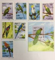 Набор из 7 марок + 1 блока, Камбоджа, Гашёные, III Θ (сост. на фото) 