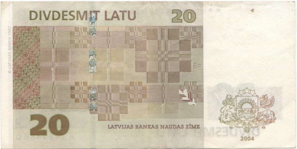 (2004) Банкнота Латвия 2004 год 20 лат &quot;Этнографический музей&quot;   VF
