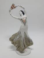 Фарфоровая статуэтка "Девушка с веером", 28 см.,  ЛФЗИ, СССР (сост. на фото)