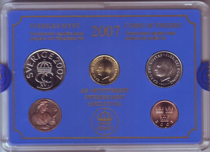 (2007) Набор монет Швеция 2007 год   Футляр