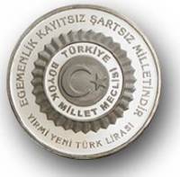 () Монета Турция 2005 год 20  ""   Биметалл (Серебро - Ниобиум)  AU