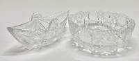 Салатник круглый и ладья хрусталь 2 шт СССР
