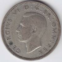 (1944) Монета Великобритания 1944 год 1 шиллинг "Георг VI"  Шотландский герб Серебро Ag 500  XF