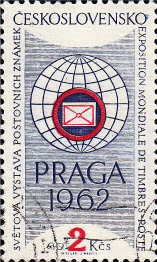 (1961-86) Марка Чехословакия &quot;Земной шар и эмблема МФФ&quot;   Филателистическая выставка ПРАГА 1962 (1) 