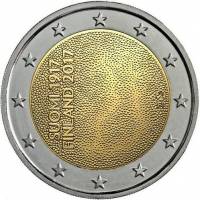 022 Монета Финляндия 2017 год 2 евро Независимость 100 лет  Биметалл  VF
