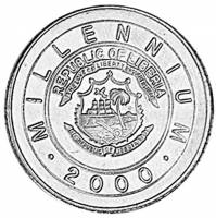 () Монета Либерия 2000 год 1  ""    AU