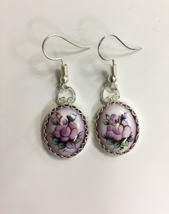 Серьги &quot;Финифть&quot;, серебрение (сост. на фото)