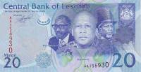 (2010) Банкнота Лесото 2010 год 20 малоти "Правители "   UNC