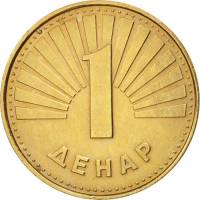 (№1993km2) Монета Македония 1993 год 1 Denar