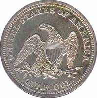 (1862s) Монета США 1862 год 25 центов  4. Тип 2, вес 6,22 г Серебро Ag 900  UNC