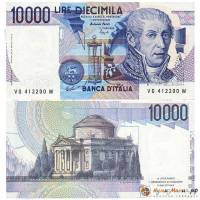 Банкнота Италия 1984 год 10 000 лир Алессандро Вольта   UNC