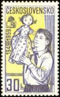 (1959-012) Марка Чехословакия "Пионер с куклой"    10-летие Пионерской организации I Θ