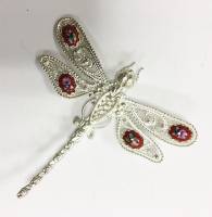 Брошь "Финифть", серебрение (сост. на фото)