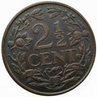 (1906) Монета Нидерланды (Голландия) 1906 год 2 1/2 цента   Бронза  UNC