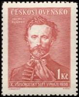 (1938-010) Марка Чехословакия "Й. Фюгнер (Красная)"    10-е Старославянских игр Сокол, Прага III O