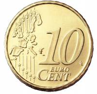 (2002F) Монета Греция 2002 год 10 центов  1. Старая карта ЕС Северное золото  UNC