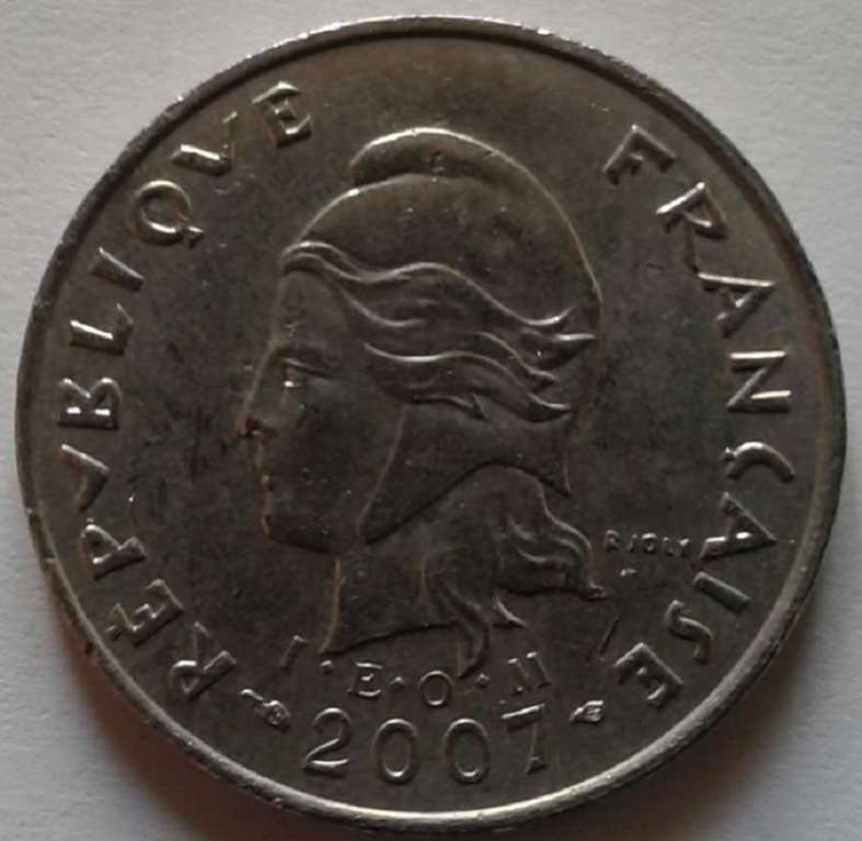 (2007) Монета Новая Каледония 2007 год 10 франков &quot;Марианна&quot;  Медь-Никель  XF