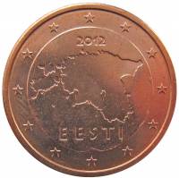 (2012) Монета Эстония 2012 год 2 евроцента   Сталь, покрытая медью  UNC
