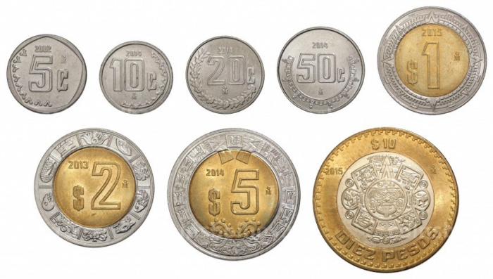 (2001-2013, 8 монет) Набор монет Мексика 2011-2013 год &quot;Герб Мексики&quot;   UNC